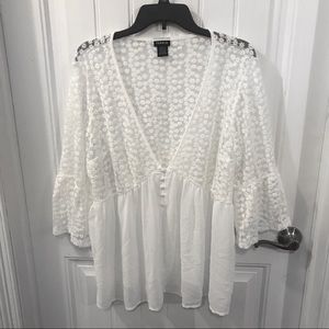 Torrid White lace top